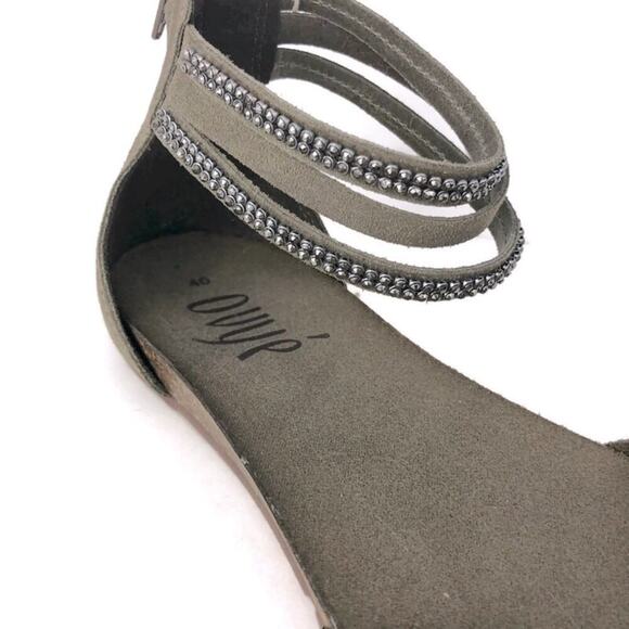 NIB Italian Leather Embellished Sandals Ankle Strap - Size 40 - Picture 3 of 7